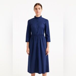 Taylor Tillman Drop Waist Ruffle Midi Shirt Dress S
